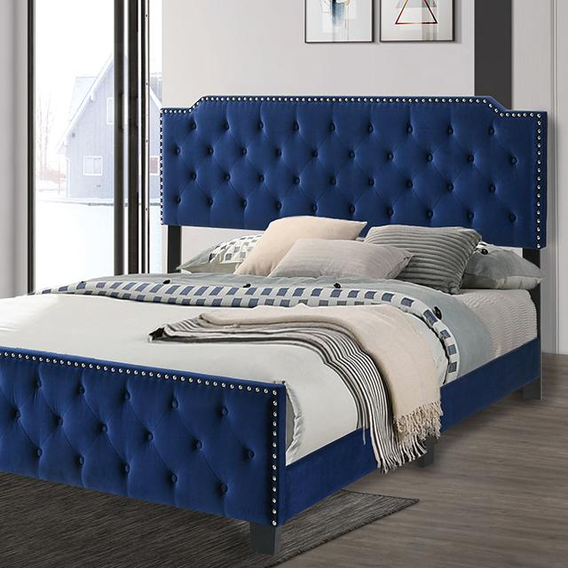 Charlize Bed Grey & Navy - Carl's Furniture (Garden City, KS)