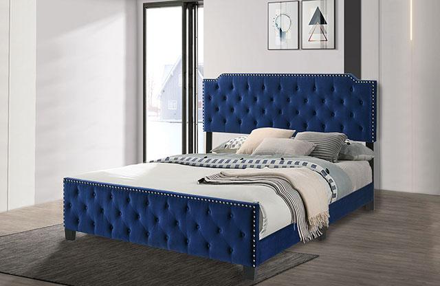 Charlize Bed Grey & Navy - Carl's Furniture (Garden City, KS)