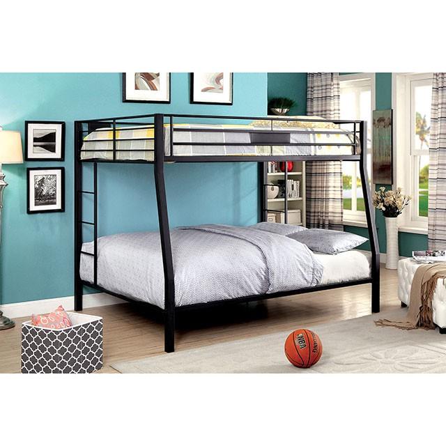 CLAREN Black Full/Queen Bunk Bed - Carl's Furniture (Garden City, KS)