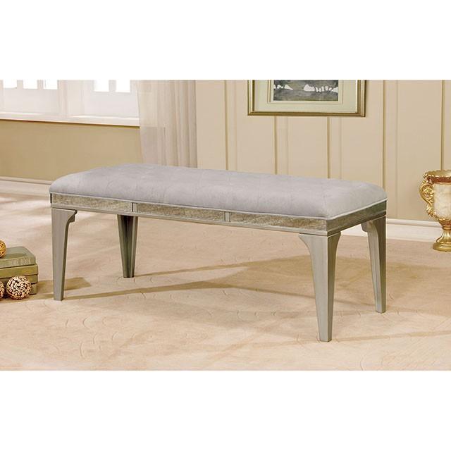 DIOCLES Silver/Light Gray Bench - Carl's Furniture (Garden City, KS)