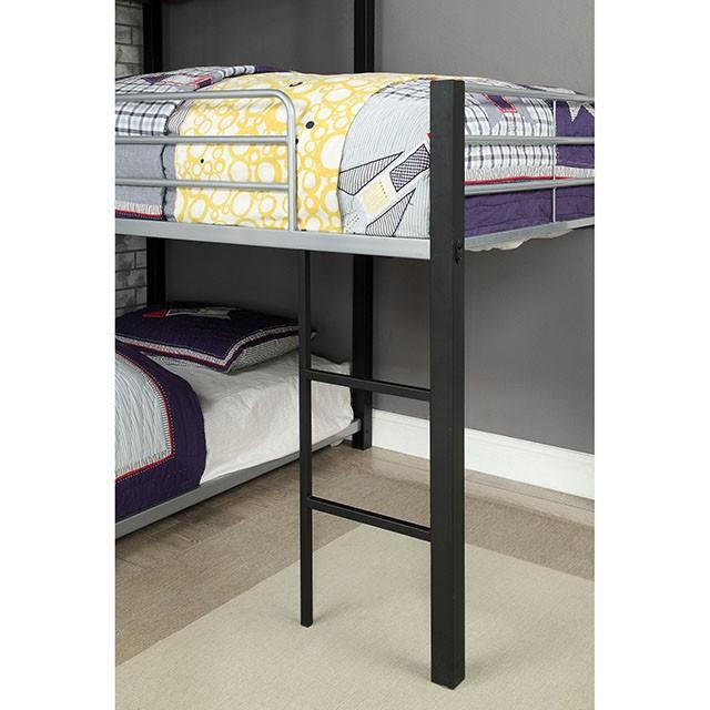 Aubrey Sand Black Twin Triple Decker Bed - Carl's Furniture (Garden City, KS)