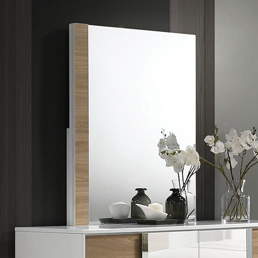 ERLANGEN Mirror, White/Natural - Carl's Furniture (Garden City, KS)