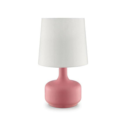 Farah Pink 17"H Matte Pink Table Lamp - Carl's Furniture (Garden City, KS)