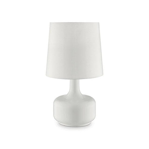 Farah White 17"H Glossy White Table Lamp - Carl's Furniture (Garden City, KS)