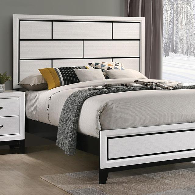 Errico Bed Grey & White - Carl's Furniture (Garden City, KS)