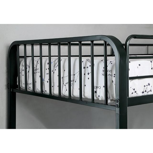 CLEMENT Black Metal Twin/Twin Bunk Bed - Carl's Furniture (Garden City, KS)