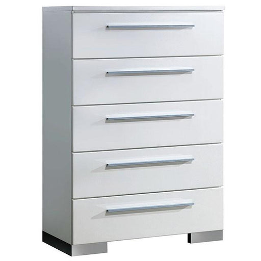 CLEMENTINE Glossy White Chest - Carl's Furniture (Garden City, KS)