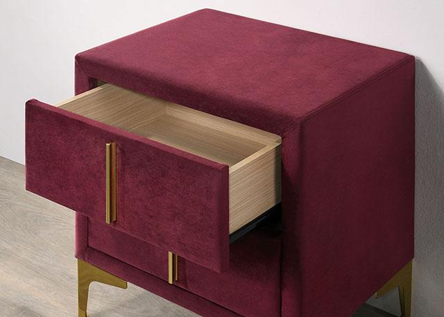FLORIZEL Night Stand, Red - Carl's Furniture (Garden City, KS)