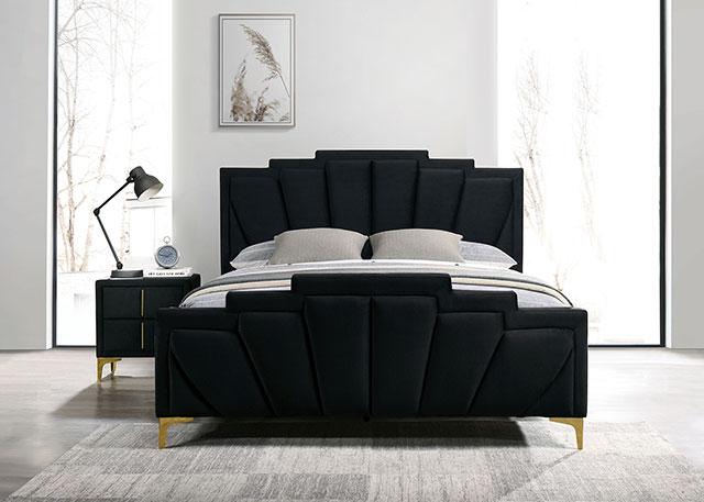 Florizel Bed Black & Red - Carl's Furniture (Garden City, KS)