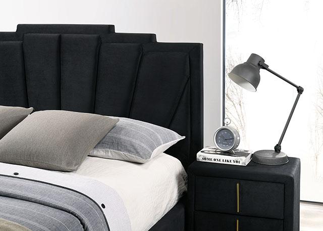 Florizel Bed Black & Red - Carl's Furniture (Garden City, KS)