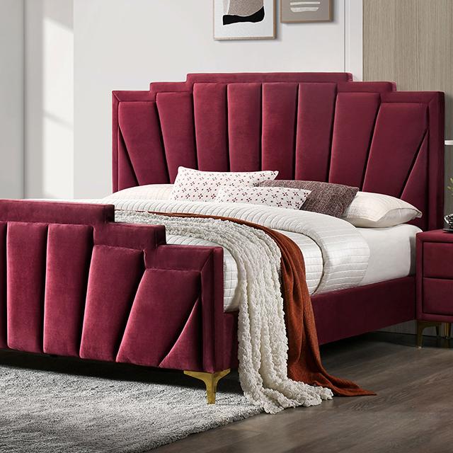 Florizel Bed Black & Red - Carl's Furniture (Garden City, KS)