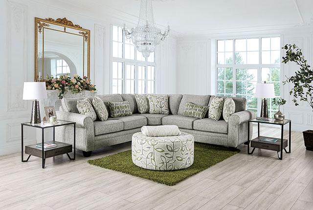 GARDNER Ottoman, Gray/Green - Carl's Furniture (Garden City, KS)