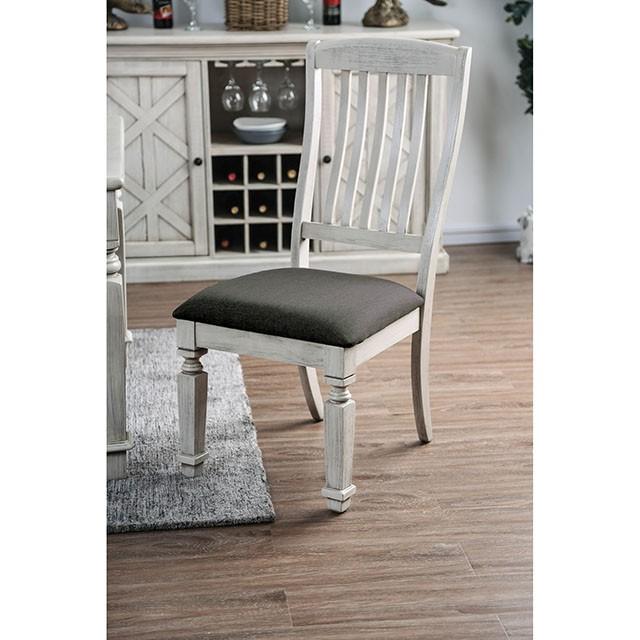 Georgia Antique White/Gray Side Chair (2/CTN) - Carl's Furniture (Garden City, KS)