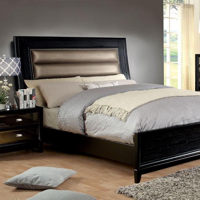 Golva Bed Beige & Black - Carl's Furniture (Garden City, KS)