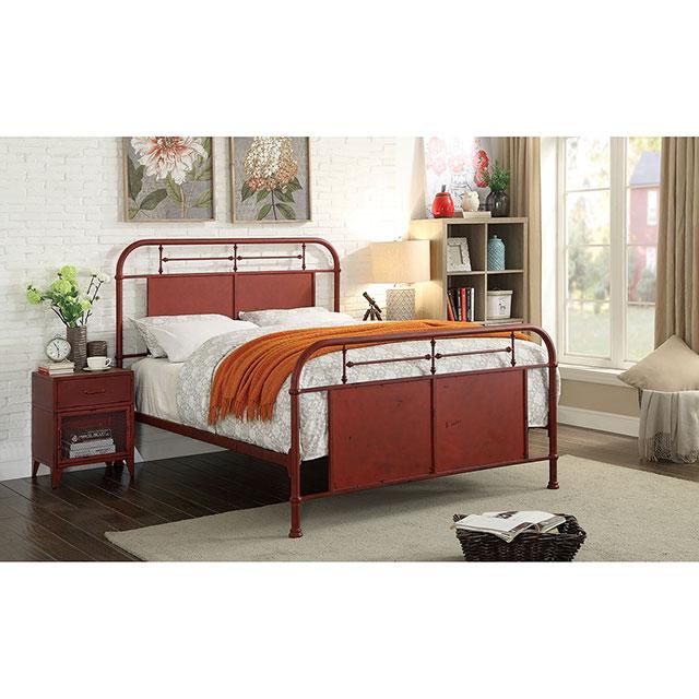 Haldus Cal.King, E.King, & Twin Bed White, Ivory, & Red - Carl's Furniture (Garden City, KS)