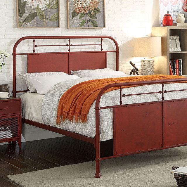Haldus Cal.King, E.King, & Twin Bed White, Ivory, & Red - Carl's Furniture (Garden City, KS)
