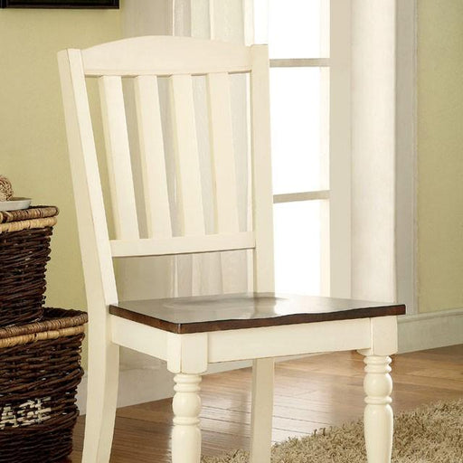 HARRISBURG Vintage White/Dark Oak Side Chair (2/CTN) - Carl's Furniture (Garden City, KS)