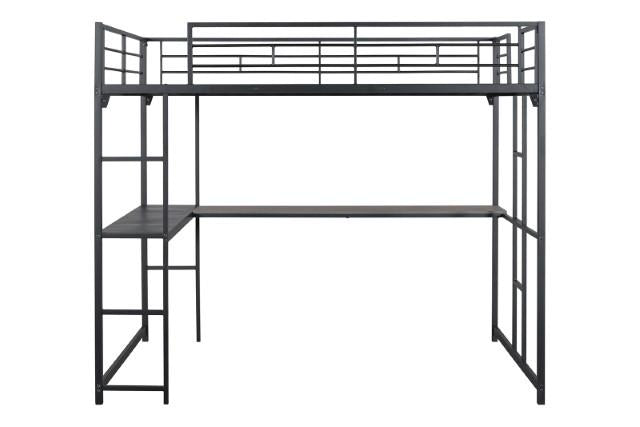 Cybill Full Loft Bed White, Silver, & Black - Carl's Furniture (Garden City, KS)