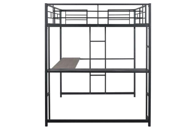 Cybill Full Loft Bed White, Silver, & Black - Carl's Furniture (Garden City, KS)