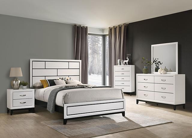 Errico Bed Grey & White - Carl's Furniture (Garden City, KS)
