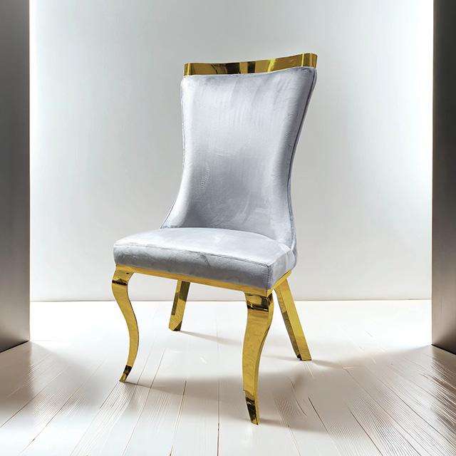 Basilicata Gold Chair (2/CTN) White, Gray, & Black - Carl's Furniture (Garden City, KS)