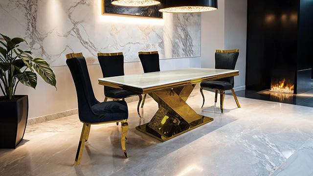 Basilicata Gold Chair (2/CTN) White, Gray, & Black - Carl's Furniture (Garden City, KS)