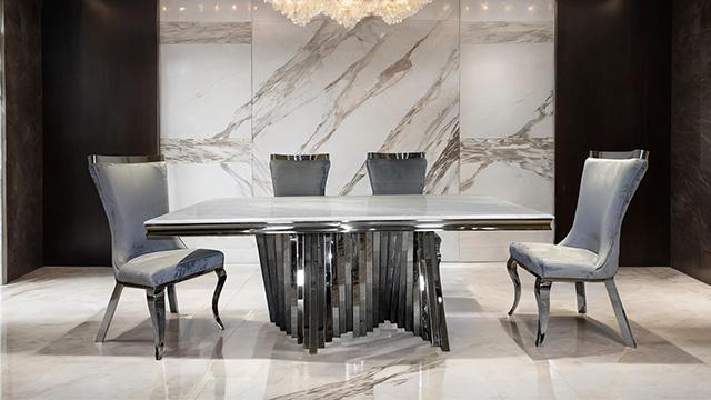 Basilicata Gold Chair (2/CTN) White, Gray, & Black - Carl's Furniture (Garden City, KS)