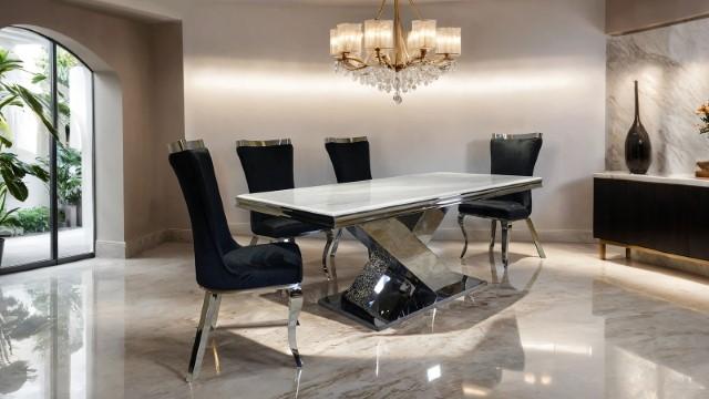Basilicata Gold Chair (2/CTN) White, Gray, & Black - Carl's Furniture (Garden City, KS)