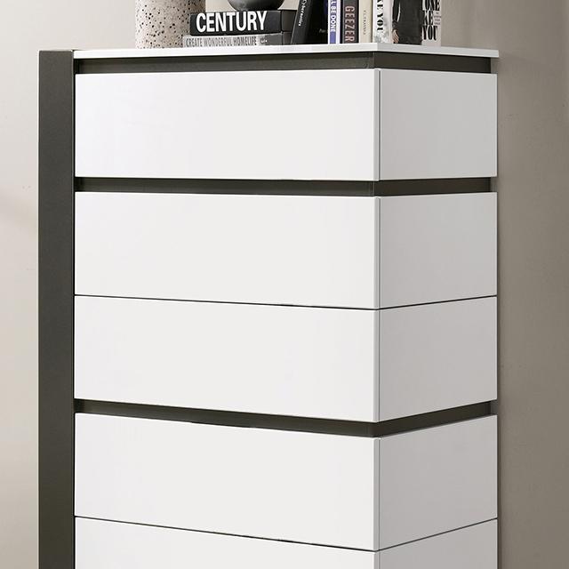 BIRSFELDEN Chest, White - Carl's Furniture (Garden City, KS)