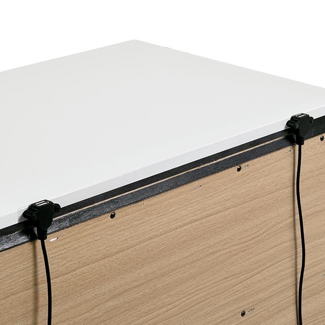 BIRSFELDEN Night Stand w/ USB, White - Carl's Furniture (Garden City, KS)