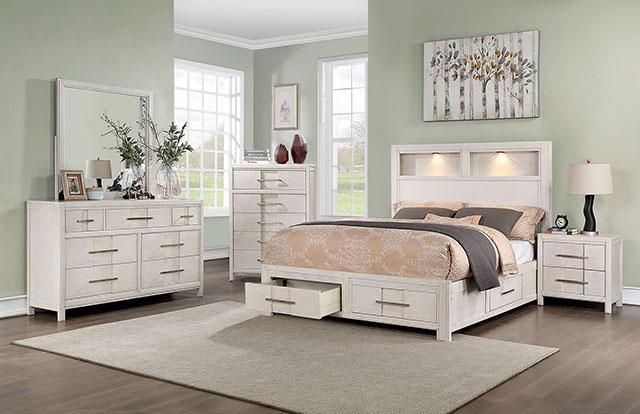 KARLA Cal.King, E.King & Queen Bed, Gray & White - Carl's Furniture (Garden City, KS)