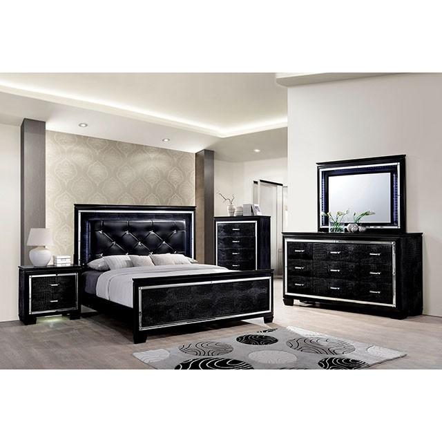 BELLANOVA Black Night Stand - Carl's Furniture (Garden City, KS)