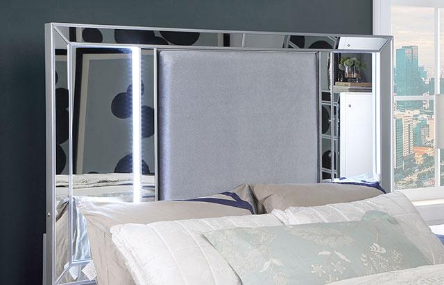 BELLADONNA Cal.King, E.King & Queen Bed, Silver - Carl's Furniture (Garden City, KS)