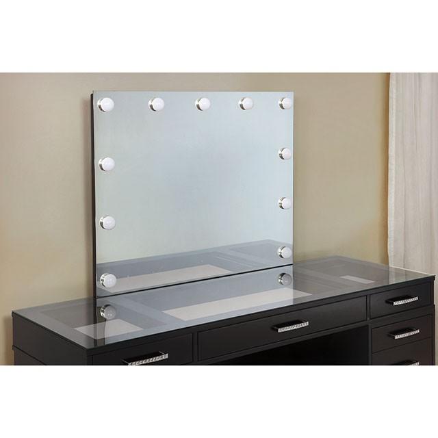 Valentina Vanity Set White & Dark Gray - Carl's Furniture (Garden City, KS)