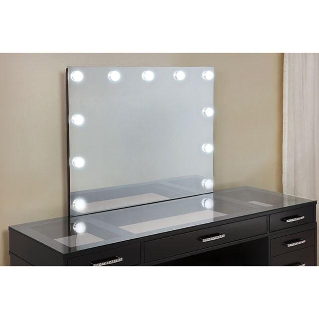 Valentina Vanity Set White & Dark Gray - Carl's Furniture (Garden City, KS)