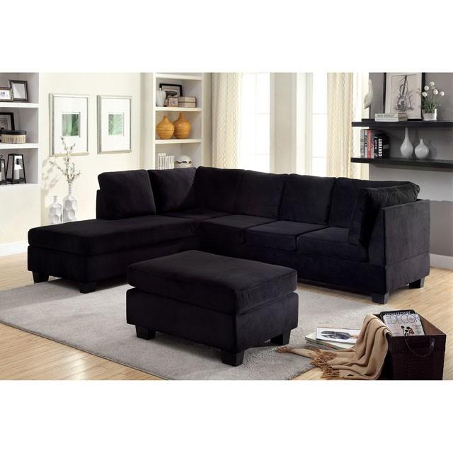 LOMMA Black Ottoman - Carl's Furniture (Garden City, KS)