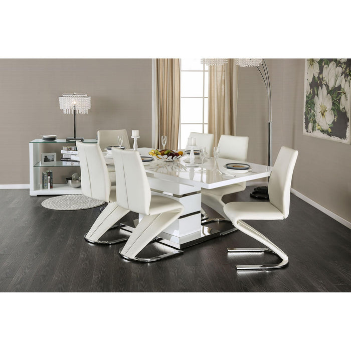 Midvale White/Chrome Side Chair (2/CTN) - Carl's Furniture (Garden City, KS)