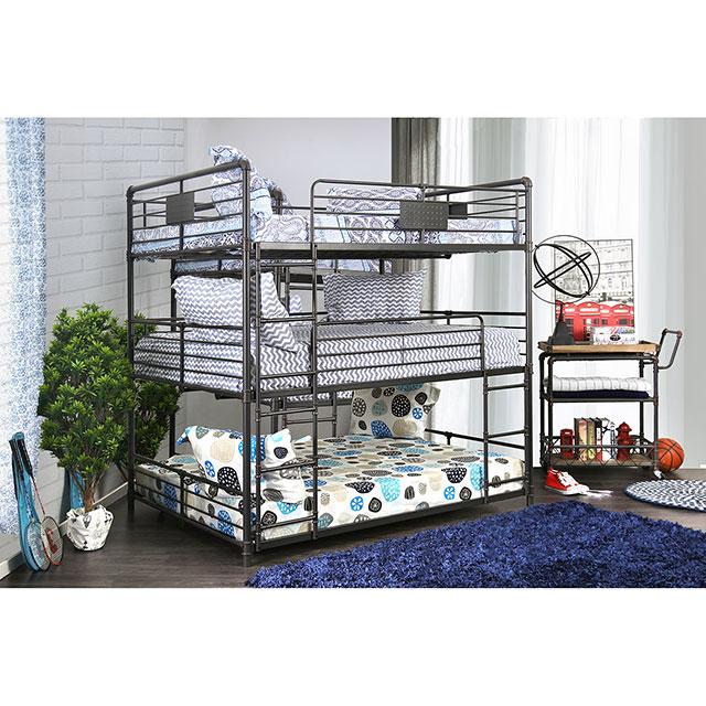 Olga I Antique Black Full/Full Bunk Bed - Carl's Furniture (Garden City, KS)