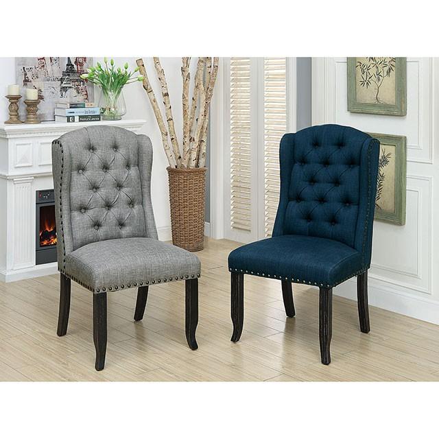 SANIA Antique Black Wingback Chair (2/CTN) - Carl's Furniture (Garden City, KS)