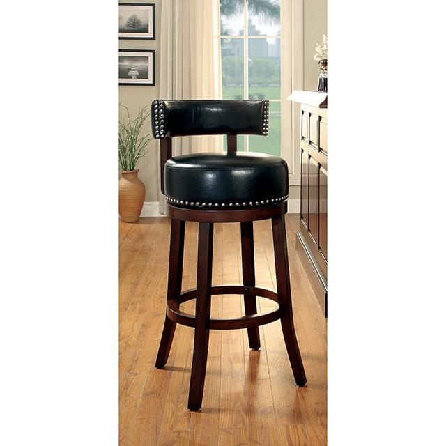 SHIRLEY Dark Oak/Black 24" Bar Stool - Carl's Furniture (Garden City, KS)
