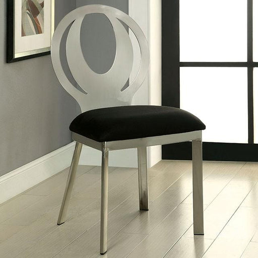 ORLA Silver/Black Side Chair (2/CTN) - Carl's Furniture (Garden City, KS)