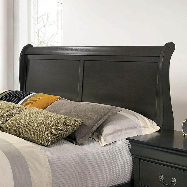 Louis Philippe Cal.King Bed Black & Grey - Carl's Furniture (Garden City, KS)