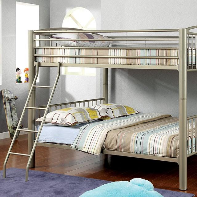 Lovia Metallic Gold Full/Full Bunk Bed - Carl's Furniture (Garden City, KS)