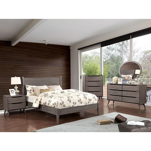 LENNART I Gray & Oak Full Twin Bed - Carl's Furniture (Garden City, KS)