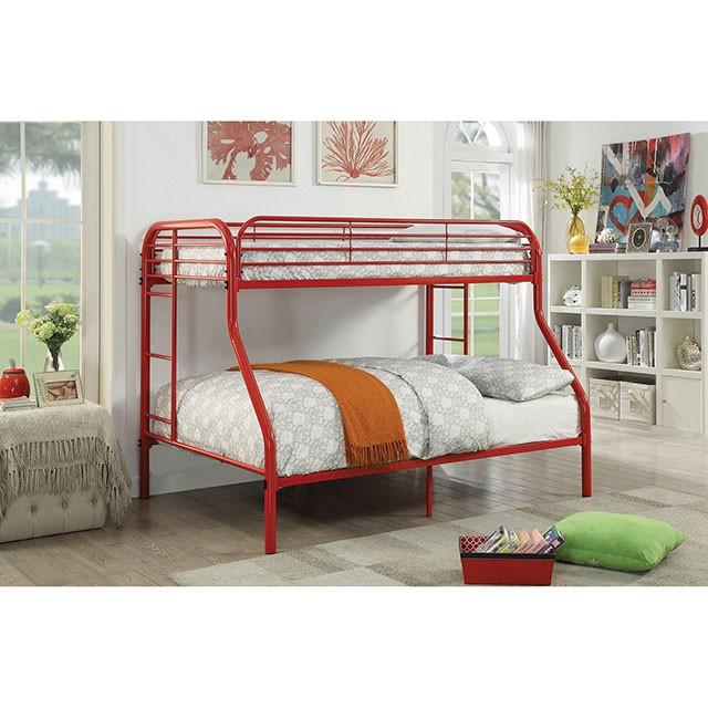 Opal Red Twin/Full Bunk Bed - Carl's Furniture (Garden City, KS)