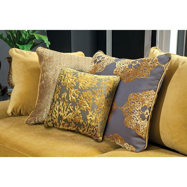Viscontti Gold/Gray Sofa, Gold - Carl's Furniture (Garden City, KS)