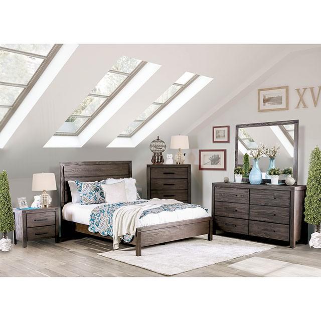 Rexburg Wire-Brushed Rustic Brown E.King & Full Bed - Carl's Furniture (Garden City, KS)