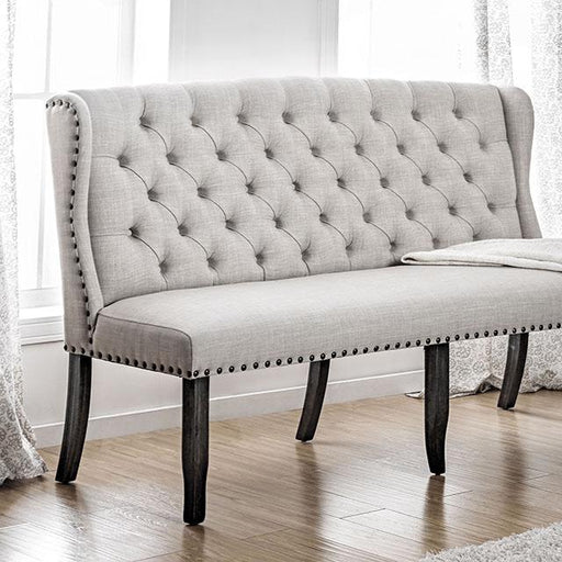 SANIA 3-Seater Loveseat Bench, Ivory - Carl's Furniture (Garden City, KS)