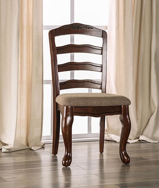 Townsville Dark Walnut/Tan Side Chair (2/CTN) - Carl's Furniture (Garden City, KS)