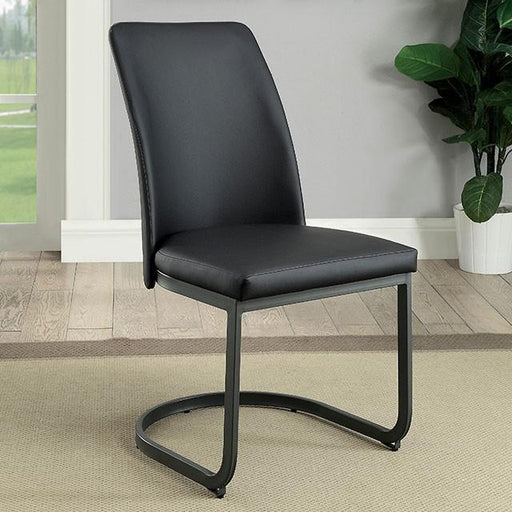 Saskia Dark Gray/Black Side Chair (2/CTN) - Carl's Furniture (Garden City, KS)
